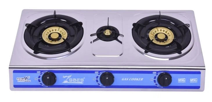 High Grade Triple Burner Silver Gas Stove (ZG-3075)